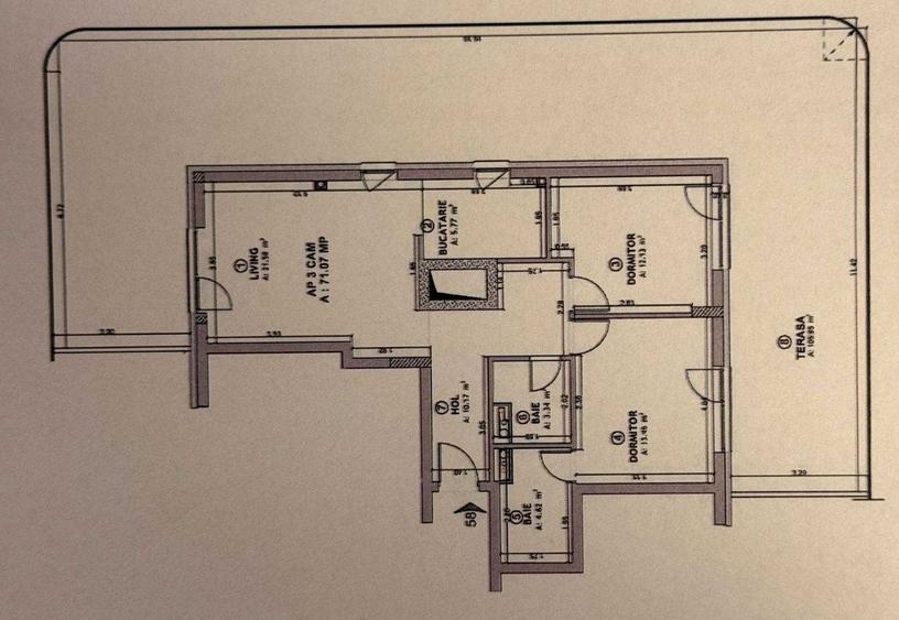 Apartament tip penthouse | 3 camere | 2 băi | terasă 106mp | Eroilor - 7