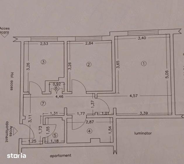 Apartament cu 2 camere decomandat în Inel II