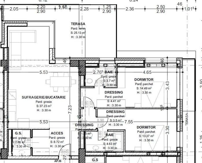 Apartament cu 3 camere în Central