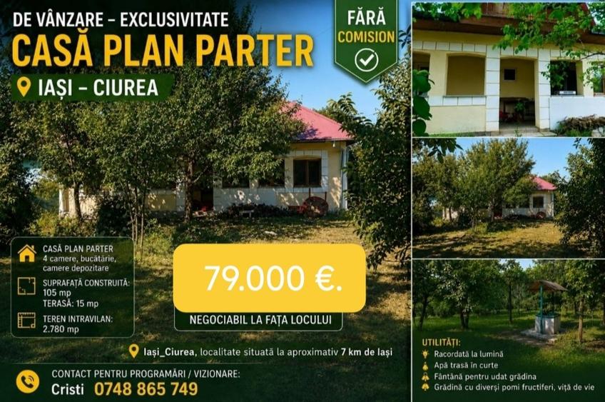 Casă individuală cu 4 camere cu Teren 2780 Mp în Ciurea