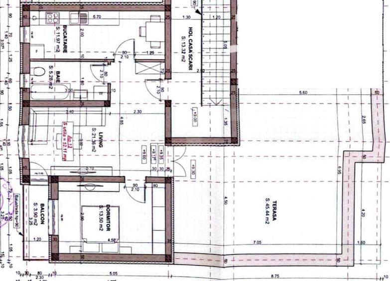 Apartament cu 2 camere semidecomandat în Chișoda
