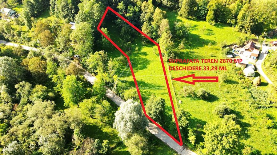 Teren Construcții intravilan de 2870 mp, în Valea Bradului