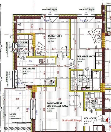Apartament cu 3 camere decomandat, mobilat în Florești