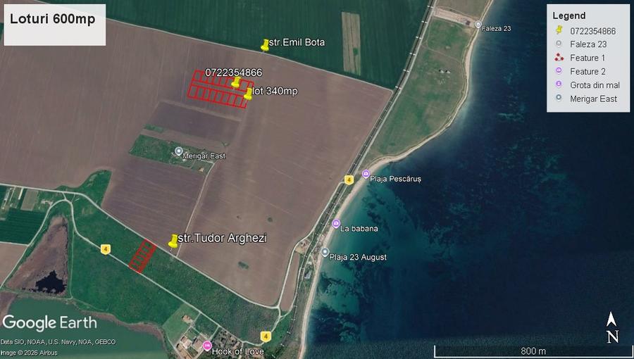 Teren agricol extravilan de 600 mp, în 23 August
