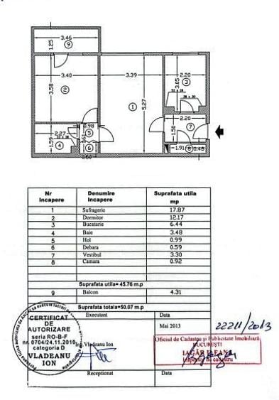 Apartament cu 2 camere semidecomandat în Ozana