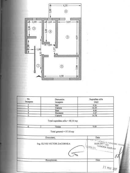 Apartament cu 2 camere decomandat în Miroslava