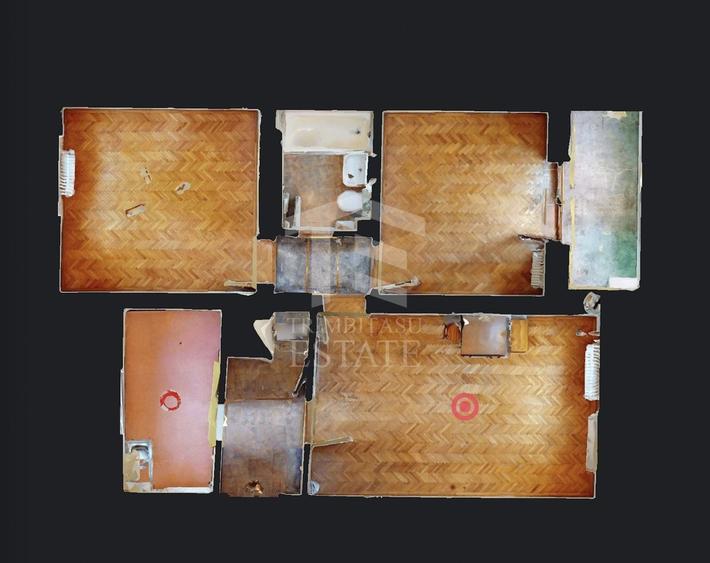 Apartament cu 3 camere semidecomandat în Parcul Circului
