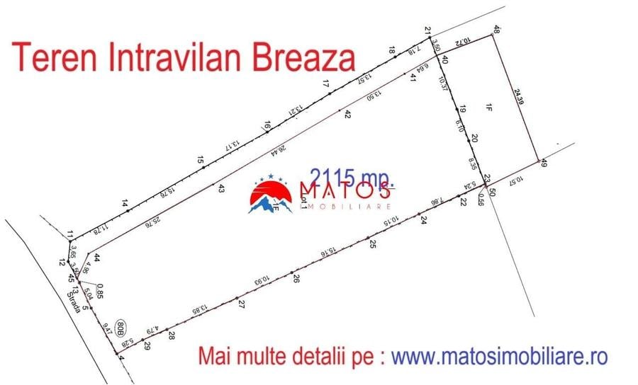 Teren de 2115 mp, în Breaza