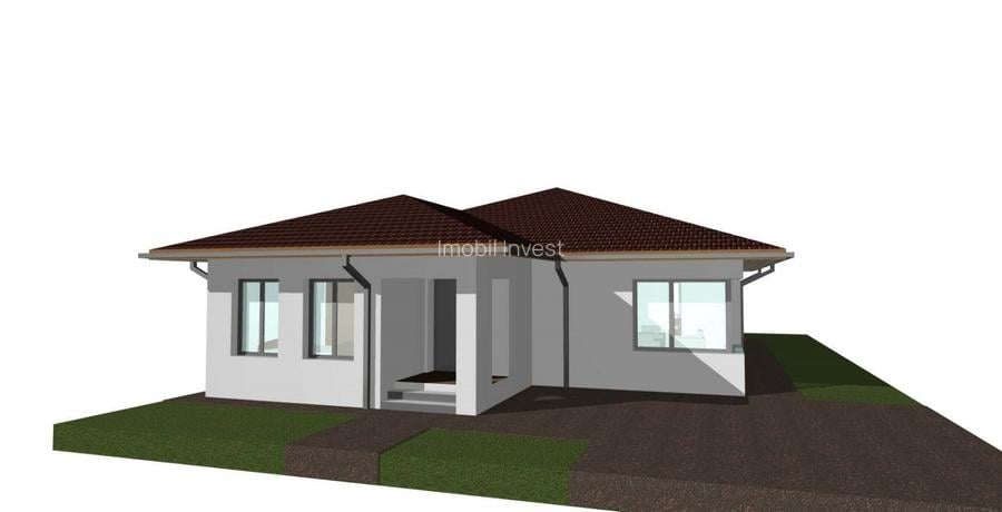 Casă individuala cu 4 camere, 3 dormitoare, teren 384 mp