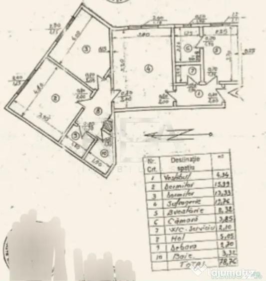 Apartament cu 3 camere semidecomandat în Drumul Sării