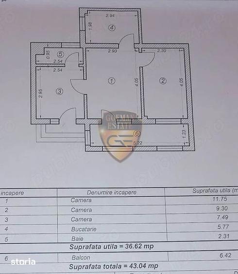 Apartament cu 3 camere în Tomis Nord
