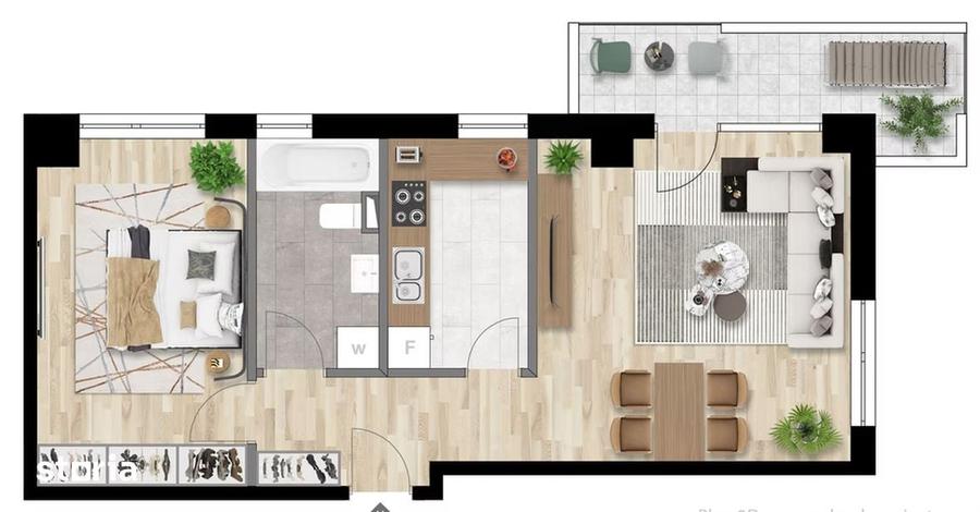 Apartament cu 2 camere decomandat în Între Lacuri — fotografia 3