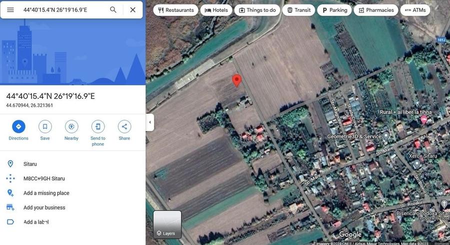 Teren de 3200 mp, în Sitaru