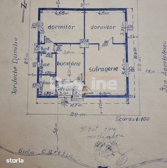 Casă cu 3 camere decomandat cu Teren 4000 Mp în Drajna