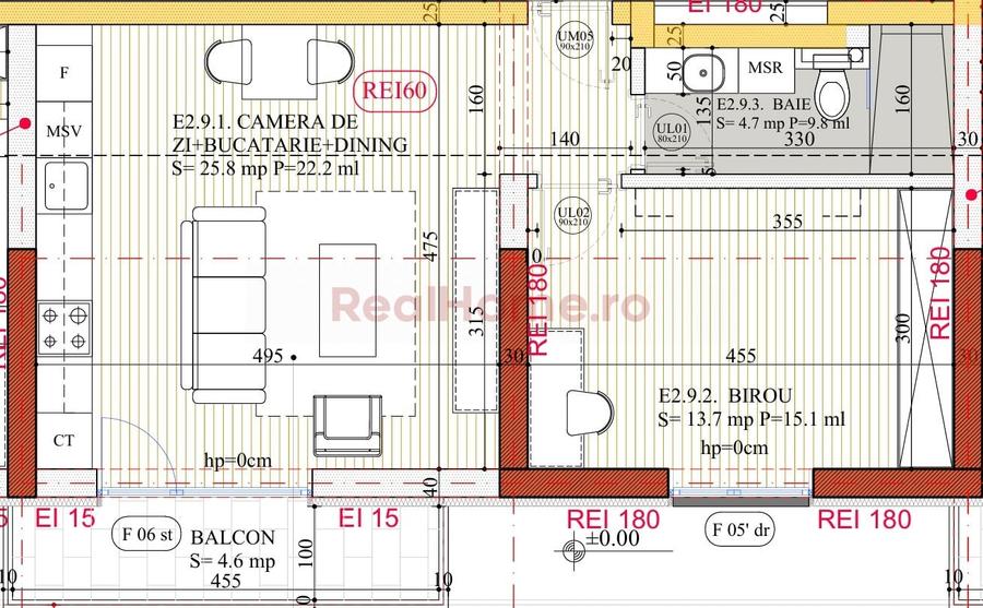 Apartament cu 2 camere în 1 Decembrie 1918