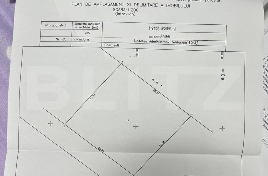 Teren Construcții intravilan de 395 mp, în Exterior Nord