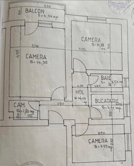 Apartament cu 3 camere în Central