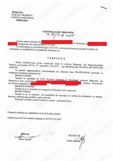 Teren în Măgureni