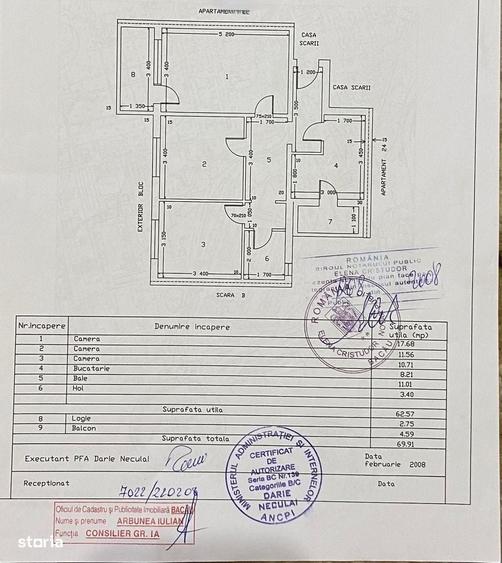 Apartament cu 3 camere decomandat în Cornișa