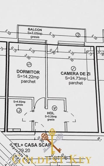 Apartament cu 2 camere semidecomandat în Baciu