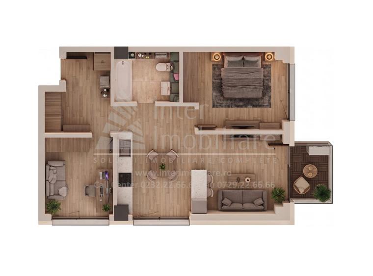 Apartament cu 3 camere semidecomandat în Tătărași