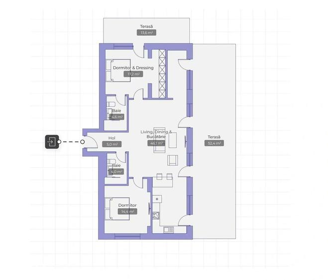 Apartament cu 3 camere decomandat în Central