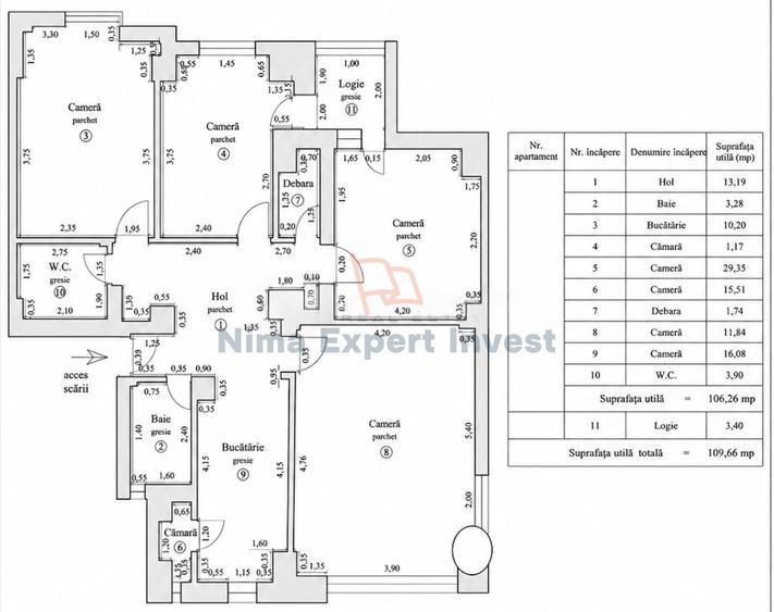 Apartament cu 4 camere în Centrul Civic