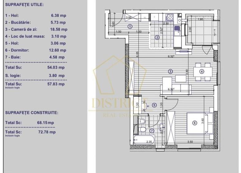 Apartament modern cu 2 camere | XCITY TOWER 4 - 7