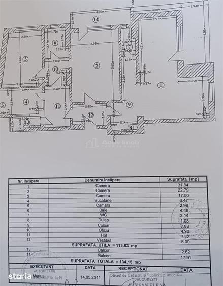 Apartament cu 3 camere decomandat în Victoriei