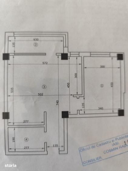Apartament cu 2 camere în Miroslava