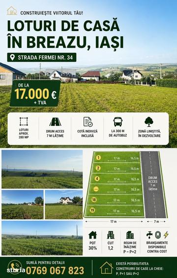 Loturi de casa in Breazu, Ia?i Strada Fermei, de la 17.000 + TVA - 2