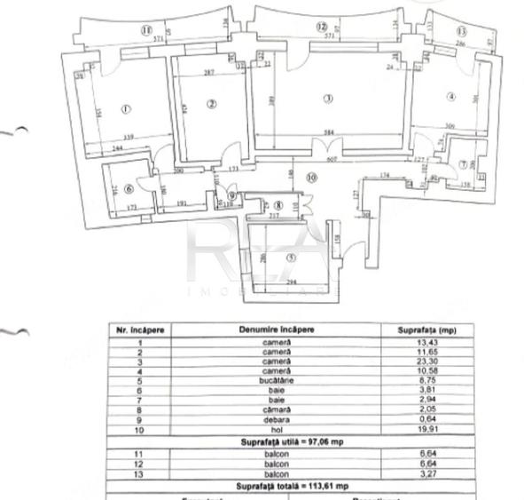 Apartament cu 4 camere decomandat în Lujerului