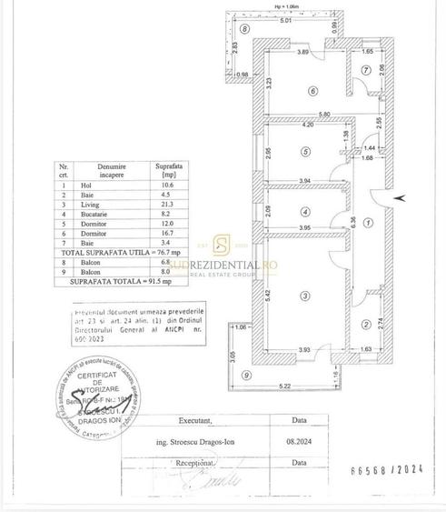 Apartament decomandat 3 camere, disponibil imediat, etaj 2/10 - 12