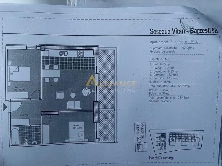 Apartament cu 3 camere decomandat, mobilat în Vitan