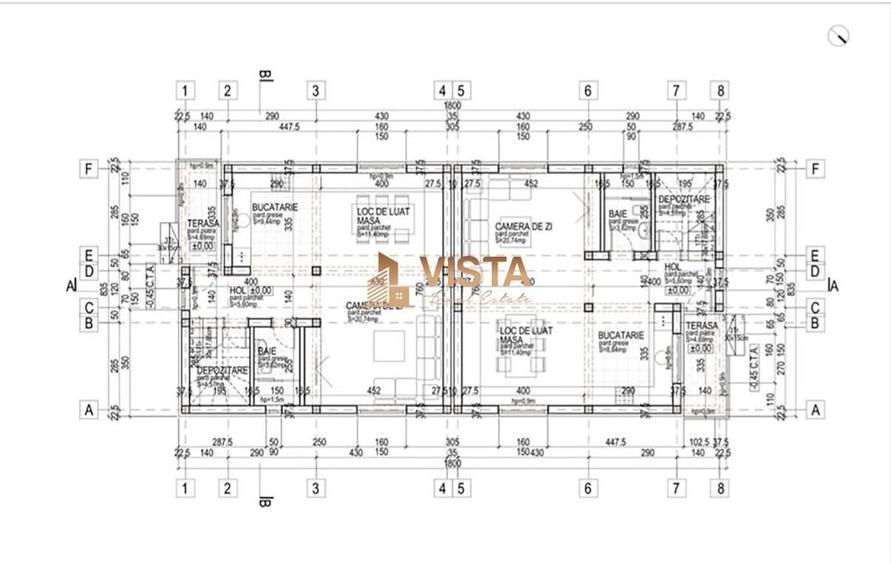 Casa tip duplex 130 mp utili, teren 500mp, toate utilitatile, Stupini, - 1