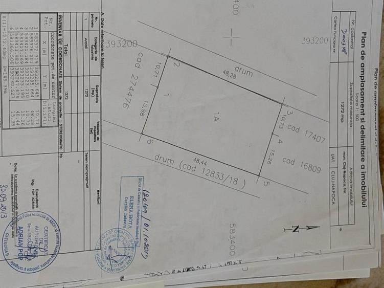Teren Construcții intravilan de 1272 mp, în Bună Ziua