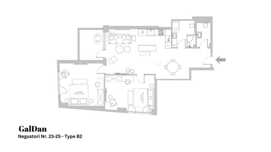 Apartament cu 3 camere, mobilat în Universitate