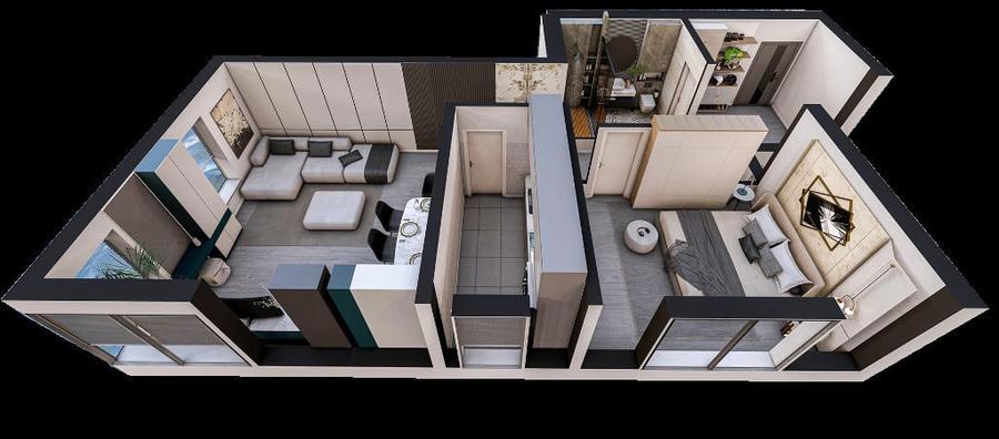 Apartament cu 2 camere decomandat în Tomis Plus
