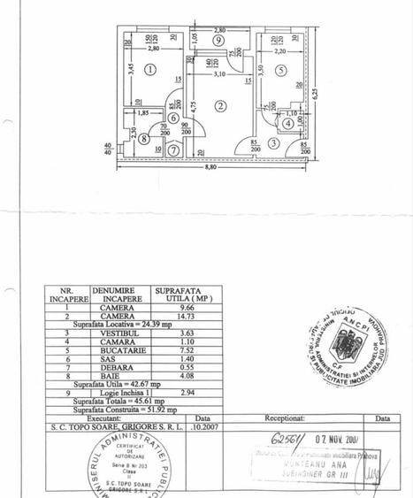 Apartament cu 2 camere semidecomandat în 9 Mai