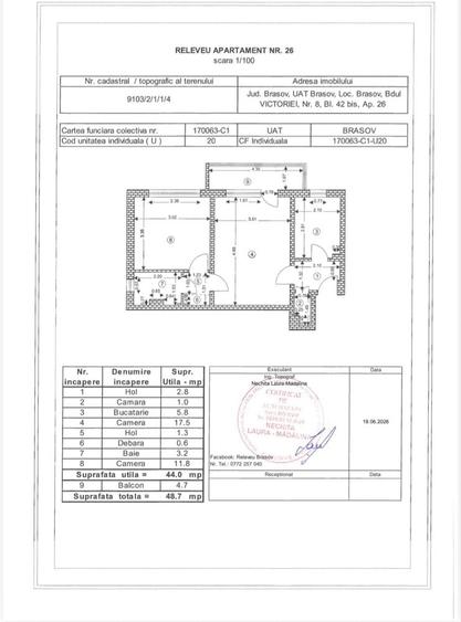 Apartament cu 2 camere în Ultracentral