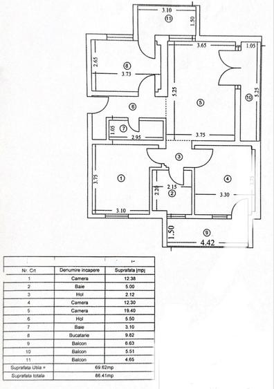Apartament cu 3 camere semidecomandat în Copou