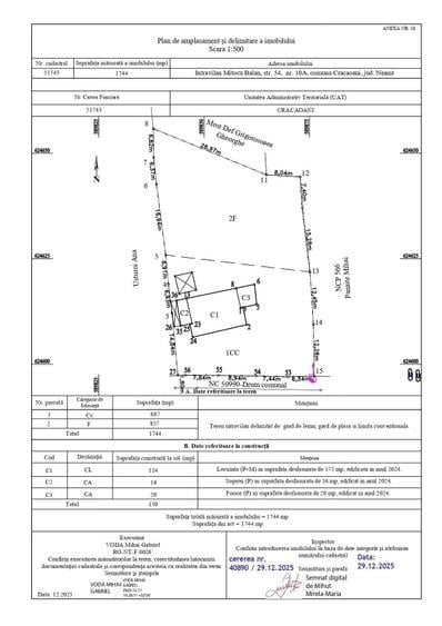 Casă cu 4 camere cu Teren 1744 Mp în Crăcăoani
