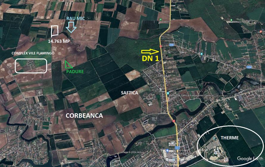 Teren Construcții extravilan de 14763 mp, în Corbeanca