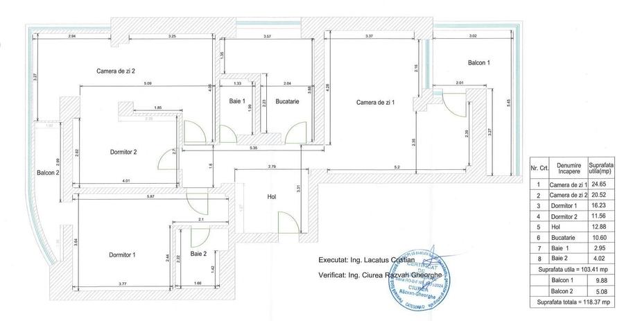 Apartament cu 4 camere decomandat, mobilat în Centrul Civic
