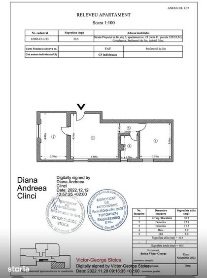 Apartament cu 3 camere în Ștefăneștii de Jos