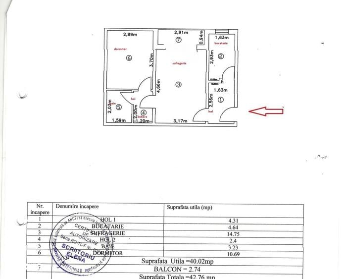 Apartament cu 2 camere semidecomandat în Central
