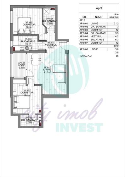 Apartament cu 3 camere în Ștefan cel Mare