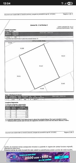 Teren Construcții intravilan de 400 mp, în Vidra