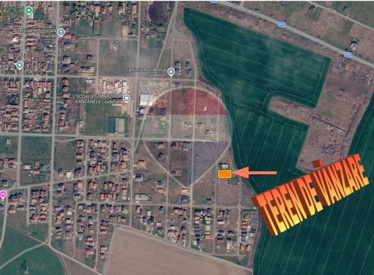 Teren Construcții intravilan de 550 mp, în Fântânele
