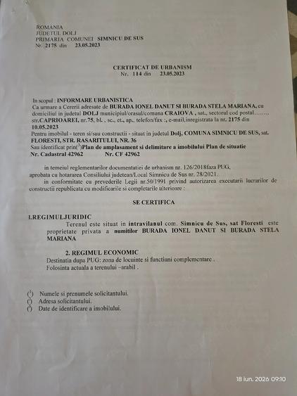 Teren de 800 mp, în Exterior Vest